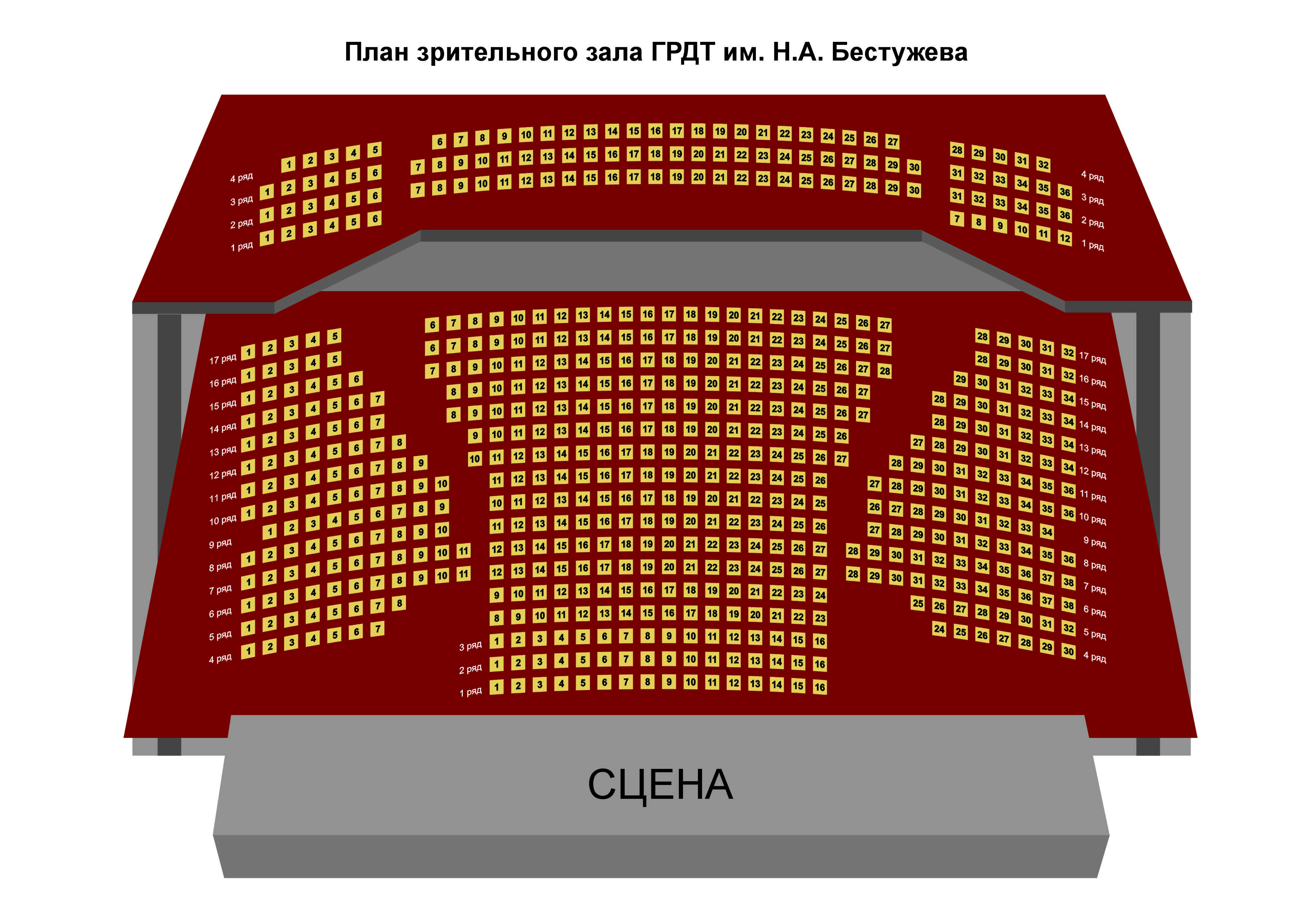 План зрительного зала Театра Драмы в Архангельске